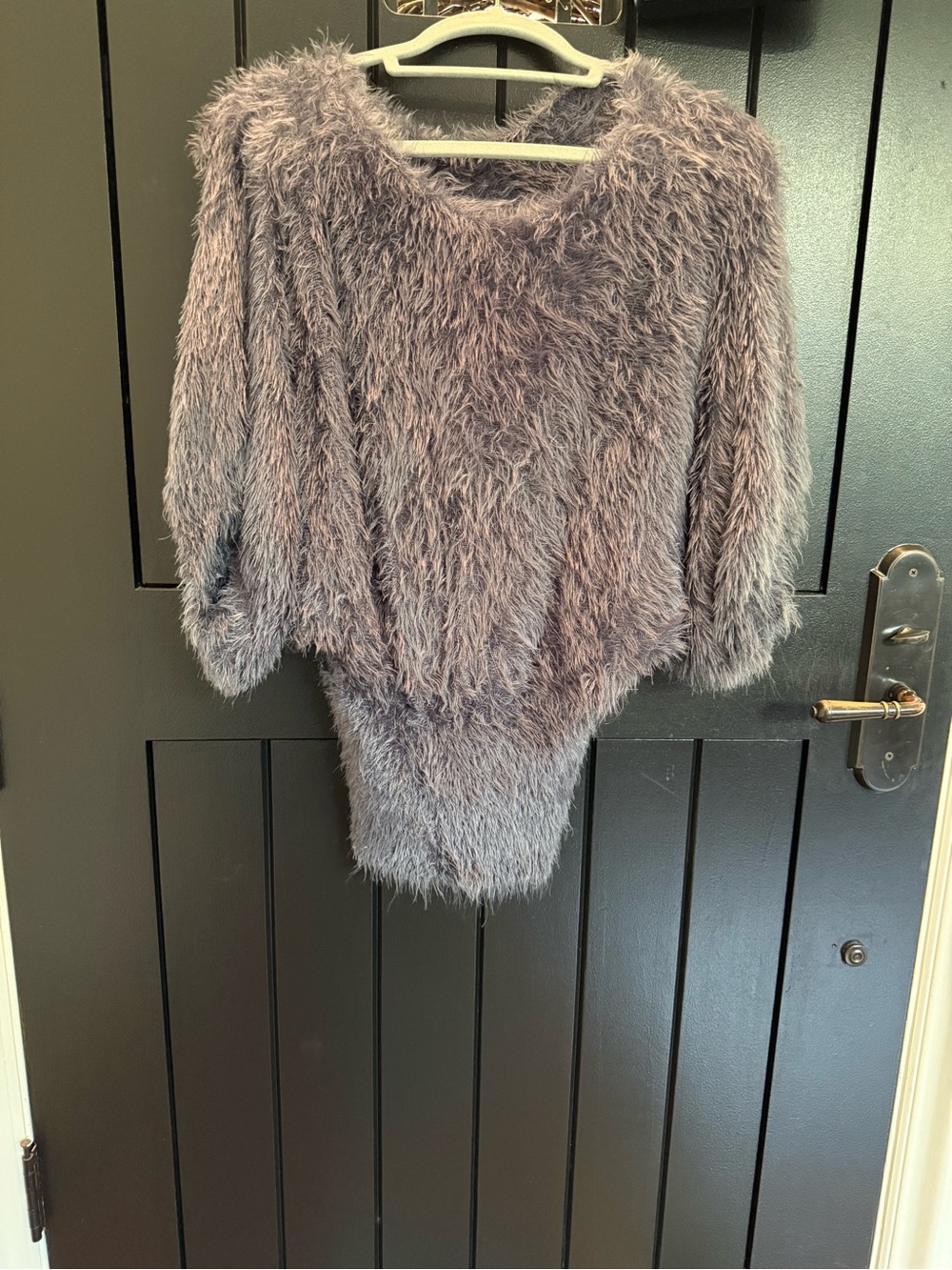 WANGQIAO Fuzzy Crew Neck Sweater in Gray Like New